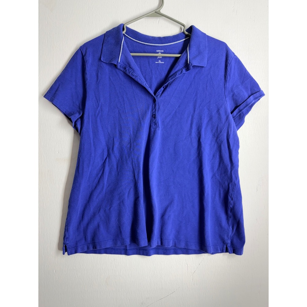 Croft & Barrow The Classic Polo Shirt Royal Blue Short Sleeve XL Womens